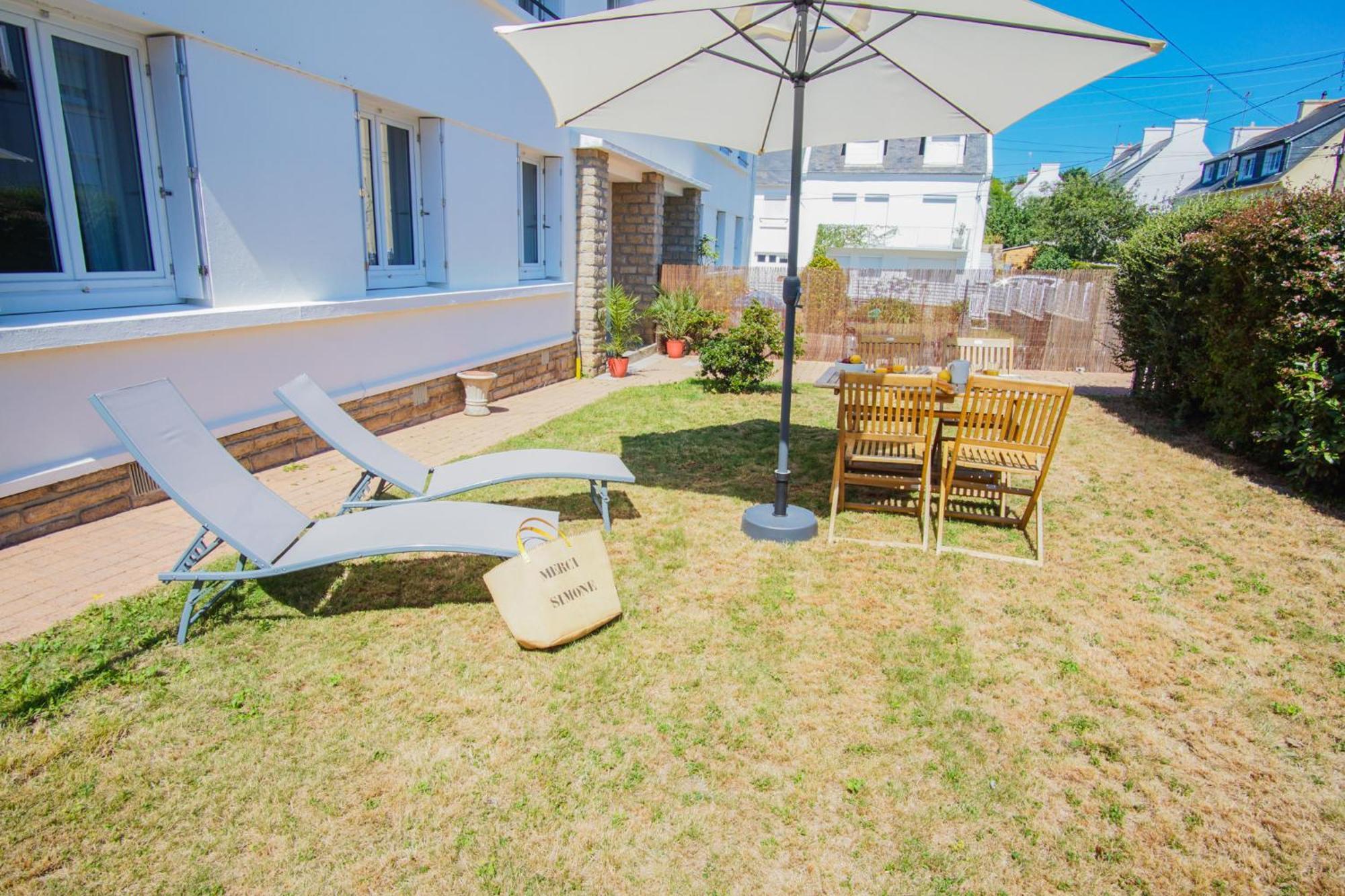-Le Sentier- Elegant T3 Avec Jardin Proche Mer Concarneau Exterior foto